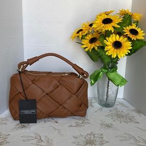 Valentina Fiore Brown Handmade Italian Leather Crossbody Bag